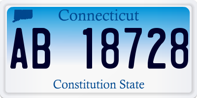 CT license plate AB18728
