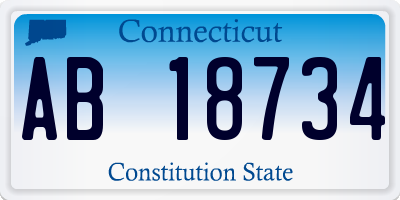 CT license plate AB18734