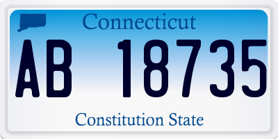 CT license plate AB18735