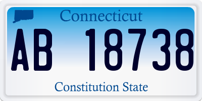 CT license plate AB18738