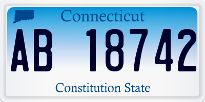CT license plate AB18742