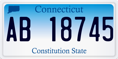 CT license plate AB18745