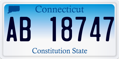 CT license plate AB18747