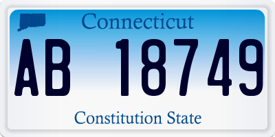 CT license plate AB18749