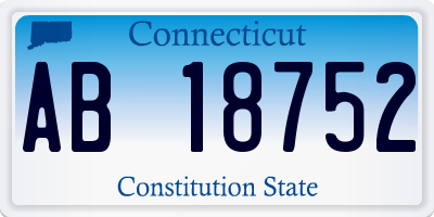 CT license plate AB18752