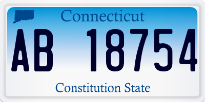 CT license plate AB18754