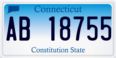 CT license plate AB18755