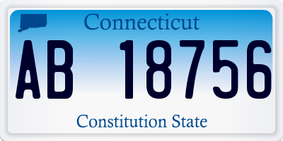 CT license plate AB18756