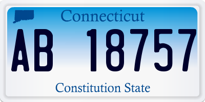 CT license plate AB18757