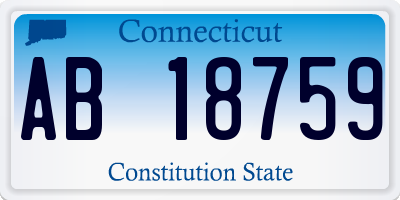 CT license plate AB18759