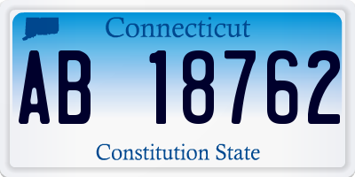 CT license plate AB18762