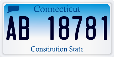 CT license plate AB18781