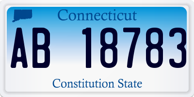 CT license plate AB18783