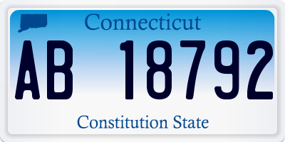 CT license plate AB18792