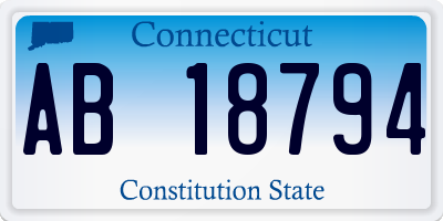 CT license plate AB18794