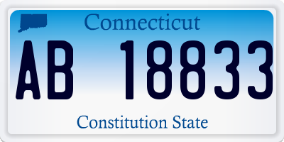 CT license plate AB18833