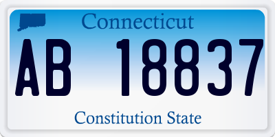 CT license plate AB18837