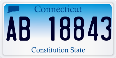 CT license plate AB18843