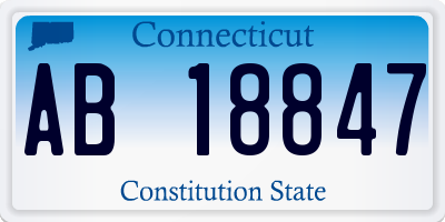 CT license plate AB18847