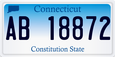 CT license plate AB18872