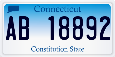 CT license plate AB18892