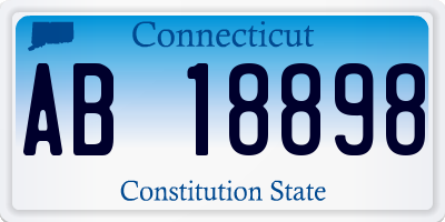 CT license plate AB18898