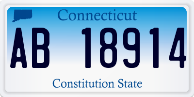 CT license plate AB18914