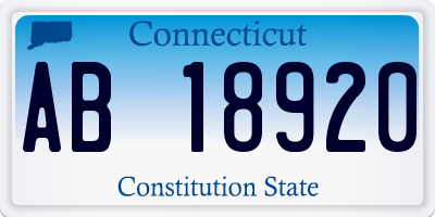 CT license plate AB18920