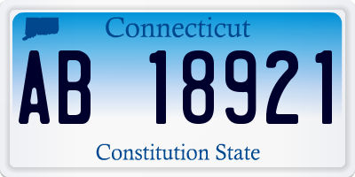 CT license plate AB18921