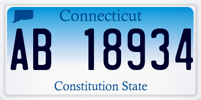 CT license plate AB18934