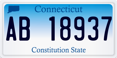 CT license plate AB18937