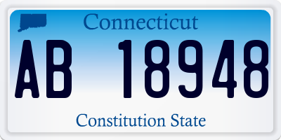 CT license plate AB18948