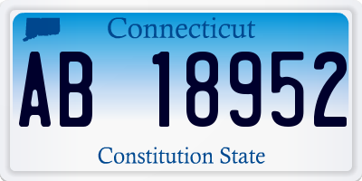 CT license plate AB18952
