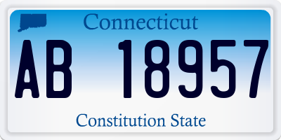 CT license plate AB18957