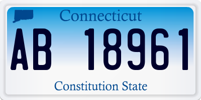 CT license plate AB18961