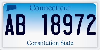 CT license plate AB18972