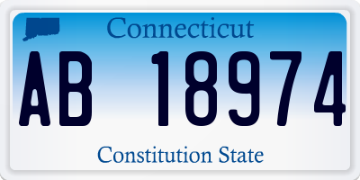 CT license plate AB18974