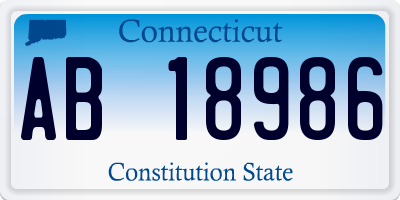 CT license plate AB18986