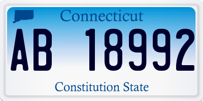 CT license plate AB18992