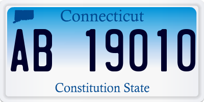 CT license plate AB19010