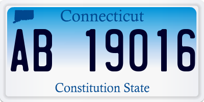 CT license plate AB19016