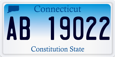 CT license plate AB19022