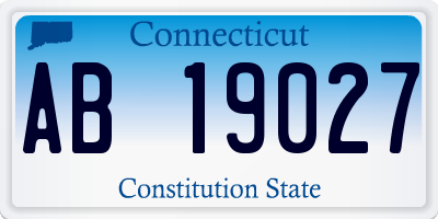 CT license plate AB19027