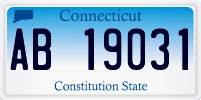 CT license plate AB19031