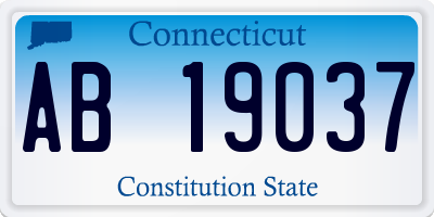 CT license plate AB19037