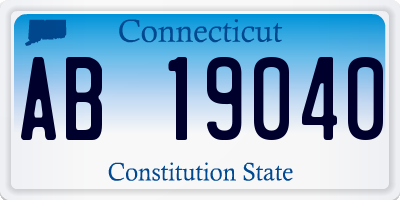 CT license plate AB19040