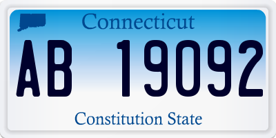 CT license plate AB19092