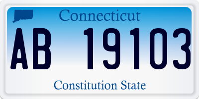 CT license plate AB19103