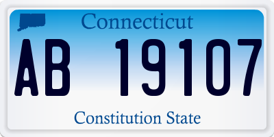 CT license plate AB19107