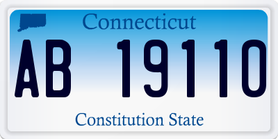 CT license plate AB19110